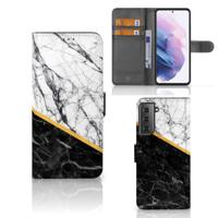 Samsung Galaxy S21 Plus | Bookcase | Marmer Wit Zwart - Origineel Cadeau Man - thumbnail