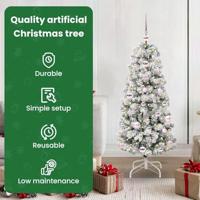 VidaXL Kunstmatige inklapbare kerstboom groen en wit 120 cm - thumbnail