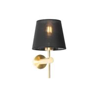 QAZQA Moderne wandlamp messing met zwart - Pluk - thumbnail