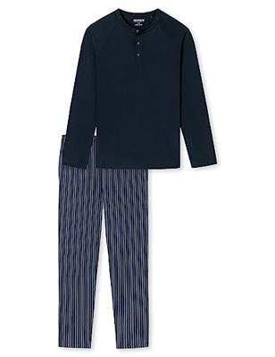 Schiesser Schiesser Pyjama Long nightblue 180274 56/XXL