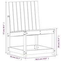 3-delige Loungeset massief grenenhout wit - thumbnail