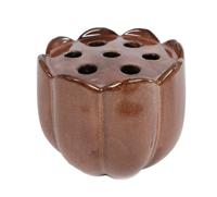 Vaas Roos M bruin aardew 14,5x14,5x12,5cm - thumbnail