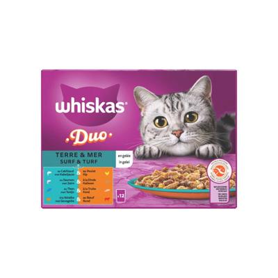 Surf en Turf in gelei maaltijdzakjes multipack 12x85g dierensnack Whiskas - Whiskas