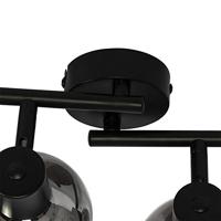 QAZQA Art Deco plafondlamp zwart met smoke glas 4-lichts - Vidro - thumbnail