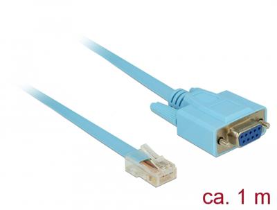 Delock 63341 VGA / RJ45 Adapter [1x D-sub bus 9-polig - 1x RJ45-stekker] Blauw 1.00 m