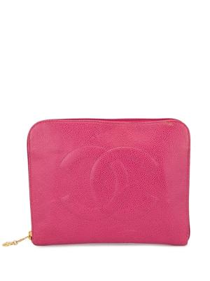 Chanel Pre-Owned grained flat clutch - PINK Chanel Pre-Owned grained flat clutch - PINK