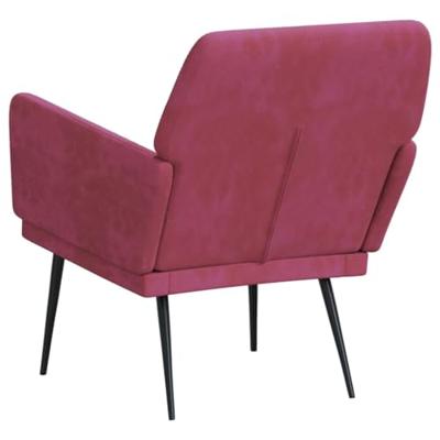 Fauteuil 62x79x79 cm fluweel wijnrood