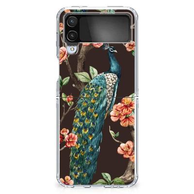 Samsung Galaxy Z Flip 4 | TPU Hoesje | Pauw met Bloemen