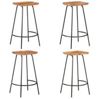 Barkrukken 4 st massief acaciahout - thumbnail