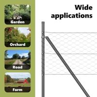 VidaXL Afrasteringspaal grijs 10 x 0,4 m (50 mm mesh) staal en pvc - thumbnail