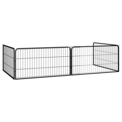 Hondenkennel 4 panelen 100x50 cm gepoedercoat staal zwart