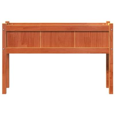 VidaXL Plantenbak met poten 110x31x70 cm grenenhout wasbruin VidaXL Plantenbak met poten 110x31x70 cm grenenhout wasbruin