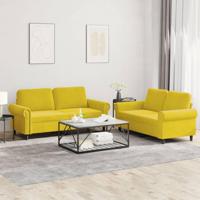 2-delige Loungeset met kussens fluweel geel - thumbnail