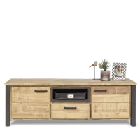 TV dressoir (150cm) Steelwood - Seasoned Brown/Metaal Zwart - thumbnail
