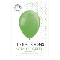 Globos Ballonnen metallic green 30cm, 10st. - thumbnail