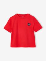 Effen Basics meisjesshirt met korte mouwen rood - thumbnail
