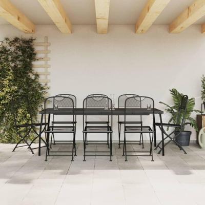 9-delige Tuinset metaalgaas antracietkleurig