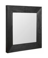 MUST Living Spiegel 'Lola' Hout, 100 x 100cm, kleur zwart - thumbnail