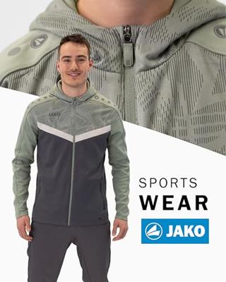 JAKO 6824 Jas Met Kap Iconic - Anthra Light/Mintgroen/Zachtgrijs - S