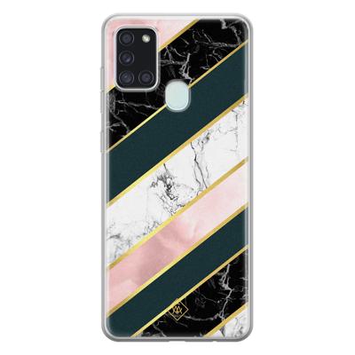 Samsung Galaxy A21s siliconen hoesje - Marble stripes Samsung Galaxy A21s siliconen hoesje - Marble stripes