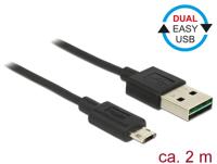 Delock 83850 Kabel EASY-USB 2.0 Type-A male > EASY-USB 2.0 Type Micro-B male 2 m zwart - thumbnail