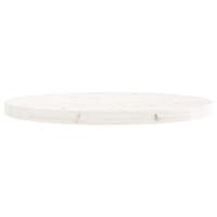 Tafelblad rond 60x3 cm massief grenenhout wit - thumbnail