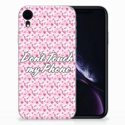Apple iPhone Xr Silicone-hoesje Flowers Pink DTMP Apple iPhone Xr Silicone-hoesje Flowers Pink DTMP