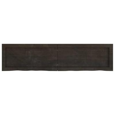 VidaXL Wastafelblad 120x30x(2-6) cm behandeld massief hout donkerbruin