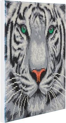Craft Buddy Crystal Art Witte Tijger 30x30 cm