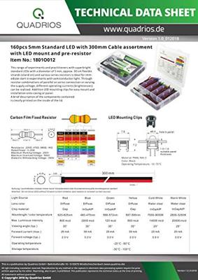 Quadrios LED-assortiment Rood, Groen, Geel, Blauw, Koud-wit, Warm-wit Rond 5 mm 20 mA 3.0 V