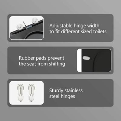 VidaXL Toiletzitting zwart 47 x 36 x 3,4 cm duroplast VidaXL Toiletzitting zwart 47 x 36 x 3,4 cm duroplast