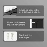VidaXL Toiletzitting zwart 47 x 36 x 3,4 cm duroplast - thumbnail