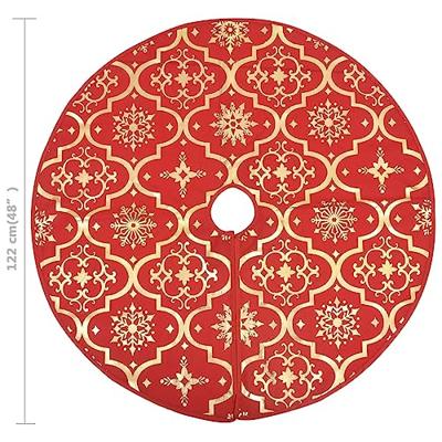 VidaXL Luxe kerstboomrok met sok rood 122 cm stof - thumbnail