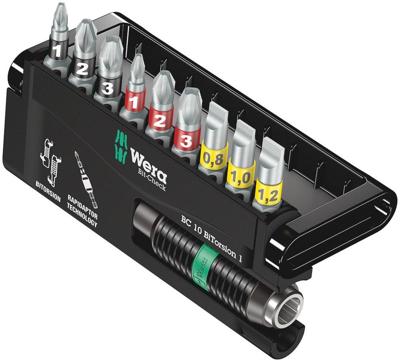 Wera 8700-9/BTZ 05056374001 Bitset 10-delig Plat, Kruiskop Phillips, Kruiskop Pozidriv Bitset