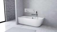 Ligbad Polysan Sussi Gegoten Marmer 160x70x49,5 cm Asymmetrisch Links Wit - thumbnail