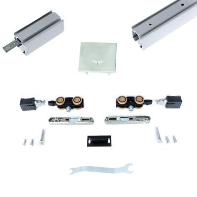 Xperta set 6m rail - alu - Plafond opbouw - Enkele deur - Deurdikte 50-55mm - inbouw manual fix - Set Eindkappen Xperta set 6m rail - alu - Plafond opbouw - Enkele deur - Deurdikte 50-55mm - inbouw manual fix - Set Eindkappen