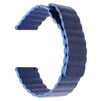 Geschikt voor Samsung Gear S2/Active2 Smart horlogebandje universeel 20mm magnetische gesp lederen vervangende polsband (blauw) - thumbnail