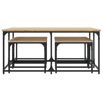 5-delige Tafeltjesset bewerkt hout sonoma eikenkleurig