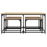 5-delige Tafeltjesset bewerkt hout sonoma eikenkleurig - thumbnail