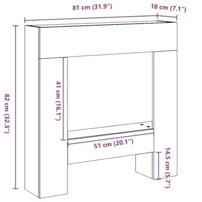 Haardombouw 81x18x82 cm bewerkt hout wit