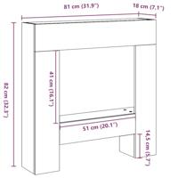 Haardombouw 81x18x82 cm bewerkt hout wit - thumbnail