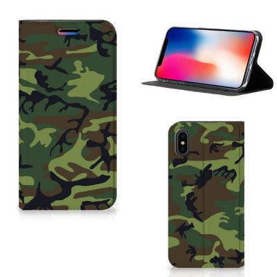 Apple iPhone X | Xs | Hoesje met Magneet | Army Dark