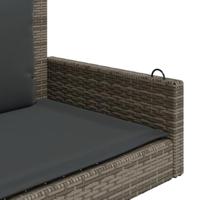 Schommelbank met kussens 119x56x48 cm poly rattan grijs - thumbnail