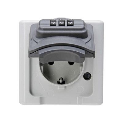 Kopp 109856007 1-voudig Stopcontact (opbouw) Afsluitbaar IP44 Grijs, Zwart