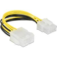 DeLOCK verlengkabel power 8 pin eps male > female (zwart/geel, 0,15 meter) - thumbnail