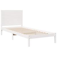 Bedframe extra lang zonder matras massief hout wit 90x220 cm - thumbnail