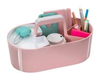 HAN HA-1200-86 Toolbox Loft Mobiele Organiser Flamingo Roze 4 Vakken Met Uitneembaar Plateau Sneeuw Wit - thumbnail