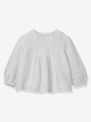 Blouse van katoengaas wit