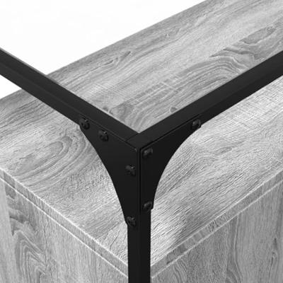 Dressoir met glazen blad 98x35x81 cm bewerkt hout grijs sonoma Dressoir met glazen blad 98x35x81 cm bewerkt hout grijs sonoma