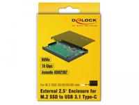 Delock 42609 externe 2,5-inch behuizing voor M.2 NVMe PCIe SSD met USB 3.1 Gen 2 USB Type-C - thumbnail